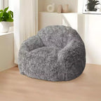 Pouf géant en fausse fourrure douce avec accoudoirs, garni de mousse, confortable pour la chambre, le salon, la lecture et les jeux