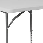 Table pliante carrée en plastique blanc effet granit, réglable en hauteur, de 85 cm, par Emma and Oliver
