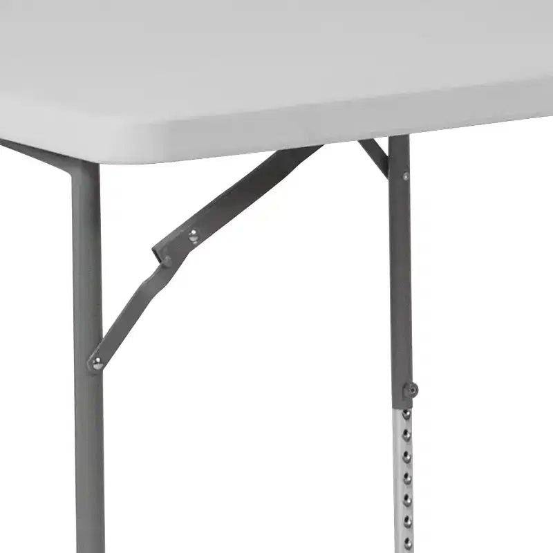 Table pliante carrée en plastique blanc effet granit, réglable en hauteur, de 85 cm, par Emma and Oliver