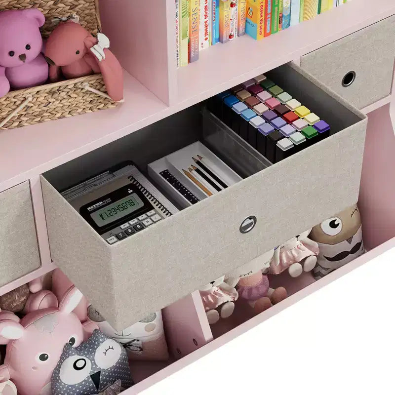 Étagère pour enfants, coffre à jouets de rangement à 3 niveaux, coffre de rangement multifonctionnel pour chambre d'enfant, chambre à coucher, école
