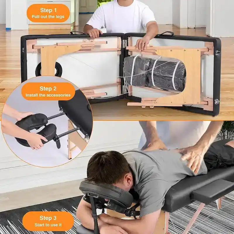 Table de massage portable de 84 pouces de long avec housse de transport