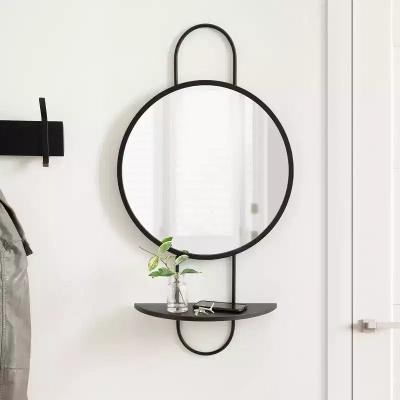 Miroir rond Patel de 19x33 avec étagère - Kate & Laurel All Things Decor