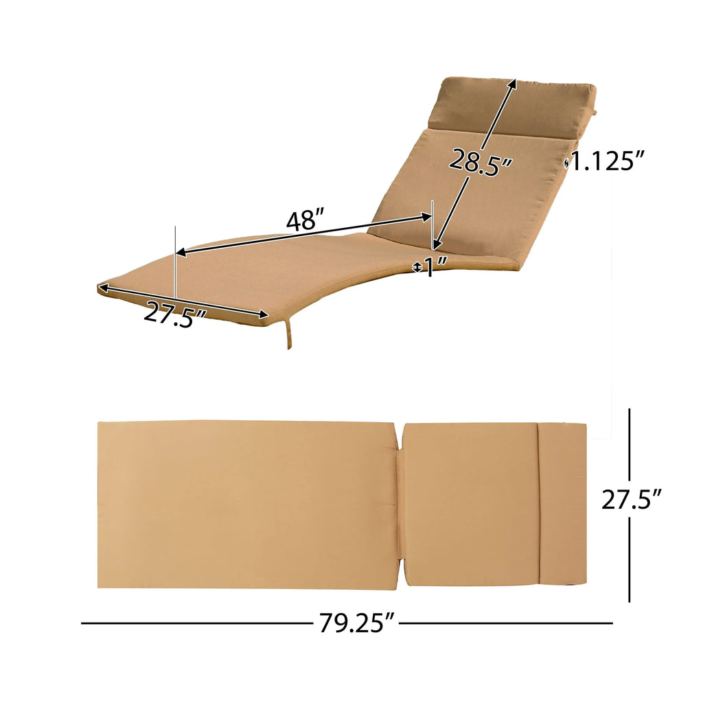 Ensemble de coussins d'extérieur Salem pour chaise longue - Coussins uniquement (lot de 2) par Christopher Knight Home - 79,25L x 27,50W x 1,50H