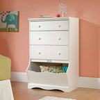 Commode verticale HomeStock 7,25 po H en bois composite avec 3 tiroirs au fini blanc