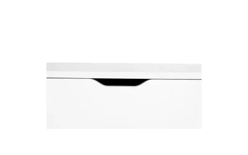JVNOXK Meuble à cinq tiroirs de 76 cm avec 4 roulettes, meuble de rangement moderne avec poignées découpées, tiroirs à glissement fluide, blanc