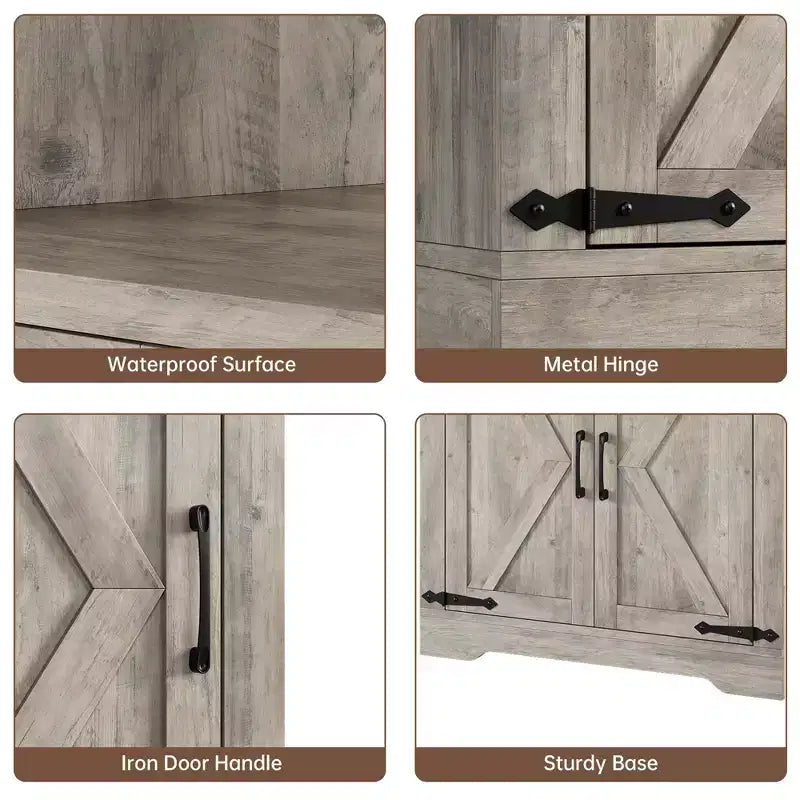 Meuble d'angle de ferme Whizmax, Armoire de rangement d'angle haute avec porte vitrée et étagères réglables, Meuble de salle de bain pour salon, salle de bain