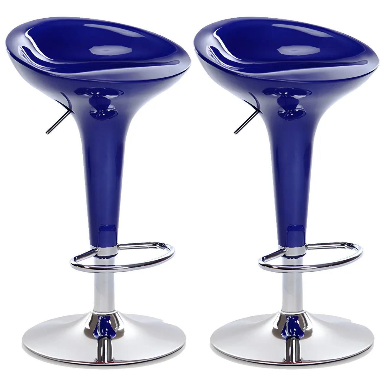 Tabouret de bar pivotant en plastique chromé réglable en hauteur