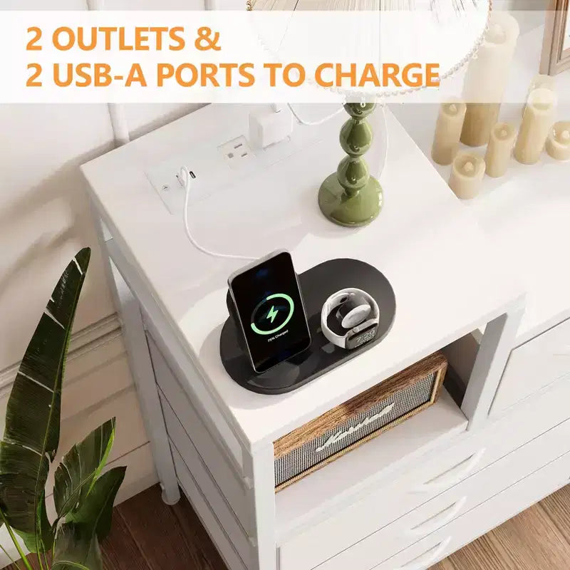 COZONY Commode de rangement à 9 tiroirs de 86,4 cm de haut et meuble TV, Tour de rangement en tissu, Rangement à cadre en acier robuste pour le salon, utilisation dans les petits espaces