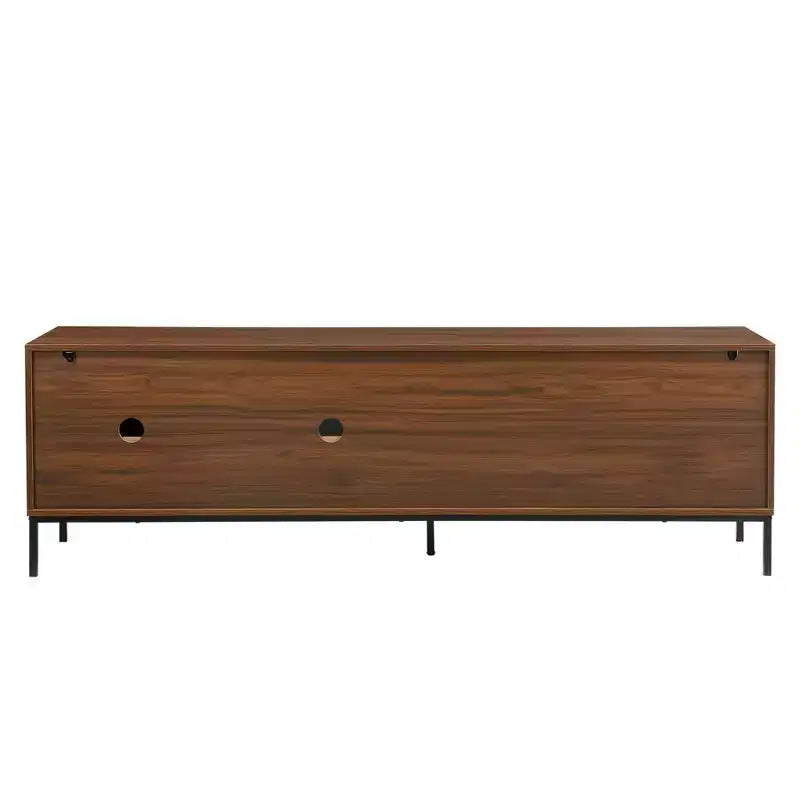 Meuble TV moderne pour téléviseurs jusqu'à 75 pouces, meuble de divertissement en bois de 180 cm avec rangement et porte coulissante, table console multimédia pour salon et chambre
