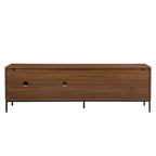 Meuble TV moderne pour téléviseurs jusqu'à 75 pouces, meuble de divertissement en bois de 180 cm avec rangement et porte coulissante, table console multimédia pour salon et chambre