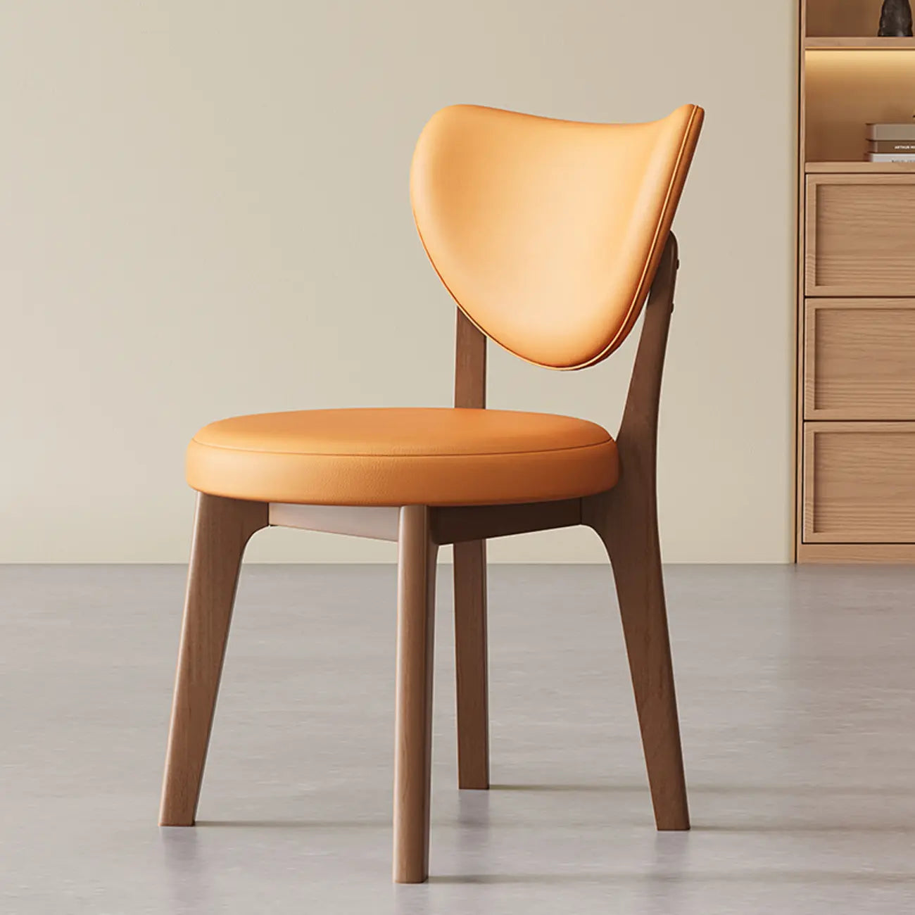 Chaise de salle à manger sans accoudoirs moderne en similicuir à dossier haut