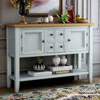 Buffet commode de style rétro en bois avec étagère inférieure, facile à assembler, pour salon, cuisine, entrée
