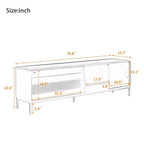 Meuble TV moderne pour téléviseurs jusqu'à 75 pouces, meuble de divertissement en bois de 180 cm avec rangement et porte coulissante, table console multimédia pour salon et chambre
