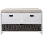 Banc de rangement en bois avec 2 paniers tressés par Harper&Bright Designs