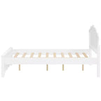 Lit plateforme moderne Luxystar en bois avec tête de lit pour chambre à coucher, blanc