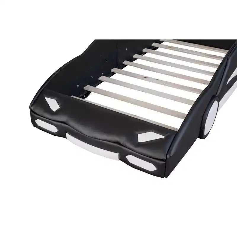 Lit Plateforme Jumeau Whisen au Design Cool en Forme de Voiture de Course avec Roues