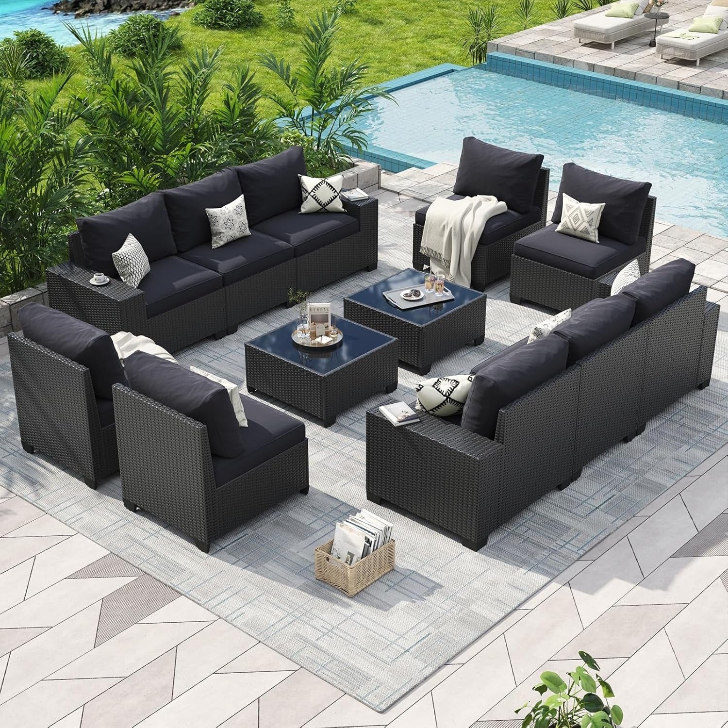 Salons de jardin avec coussins de 10 cm d'épaisseur