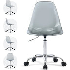 Chaise de bureau à roulettes sans accoudoirs, réglable en hauteur, en acrylique pivotant