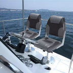 Lot de 2 sièges de bateau pliants à dossier bas – Coussin élastique épais 48x42 cm, sièges de bateau étanches pour Bass Tracker et bateaux de tourisme