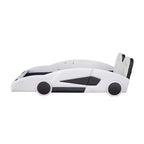Lit Plateforme Jumeau Whisen au Design Cool en Forme de Voiture de Course avec Roues
