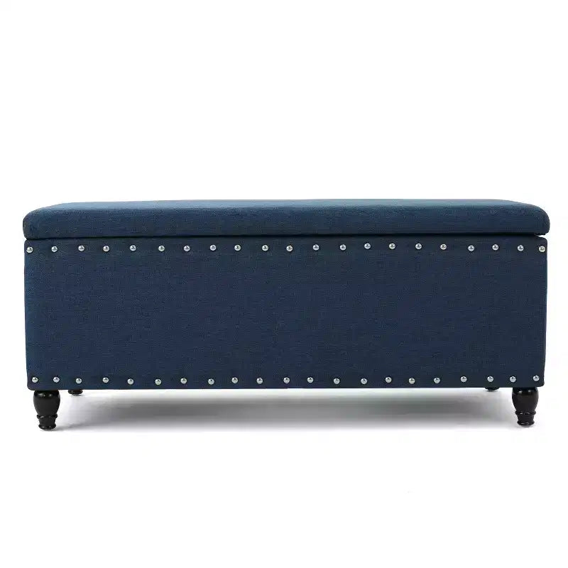 TUYOHW Pouf de rangement moderne avec clous décoratifs, banc de rangement spacieux, repose-pieds ottoman pour chambre à coucher, salon