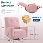 Fauteuil inclinable moderne 3 en 1 pivotant et à bascule, fauteuil à bascule à 360° avec dossier et repose-pieds réglables, fauteuil rembourré pour chambre de bébé, salon, chambre à coucher