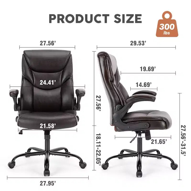 Chaise de bureau ergonomique TUYOHW avec accoudoirs relevables réglables, chaise d'ordinateur pivotante avec soutien lombaire et base en métal, chaise Criss Cross pour la maison