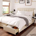 Lit de rangement Edmond avec tête de lit réglable en hauteur - ClickDecor