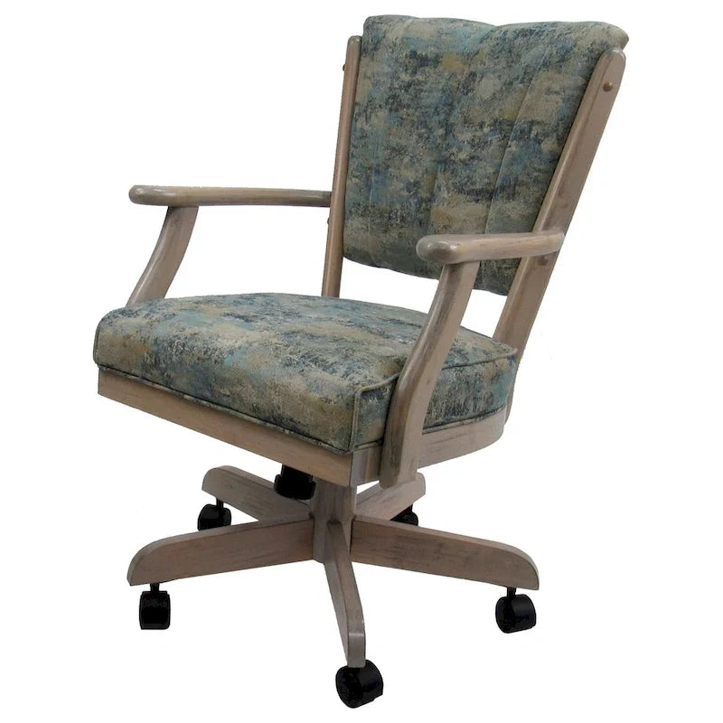 Chaise de salle à manger classique en bois massif avec roulettes - Hauteur 99 cm