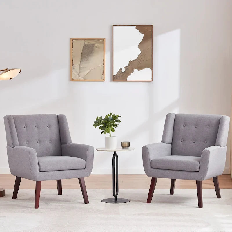 Lot de 2 fauteuils d'appoint modernes capitonnés HUIMO