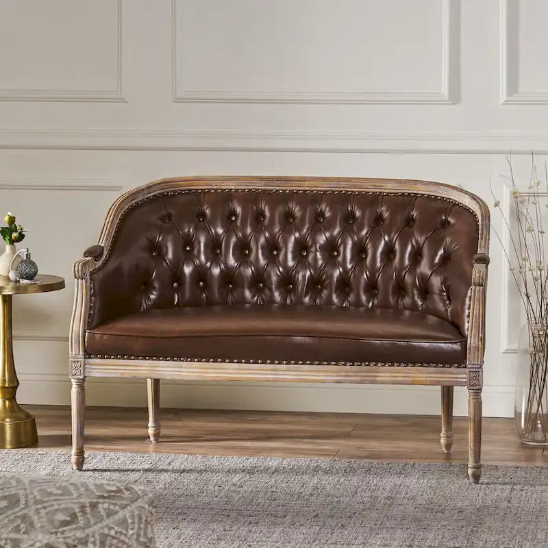 Causeuse capitonnée Faye par Christopher Knight Home