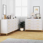 Commode de chambre avec 8 tiroirs, commode de meuble TV, grande commode en bois pour le rangement et l'organisation.