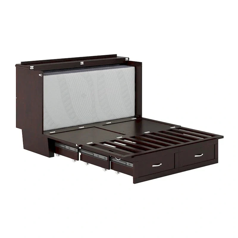 Lit escamotable coffre Chelsea Queen avec matelas