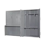 Lit escamotable Queen Size Whisen Modern Design, se pliant dans une armoire avec penderie