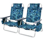 Lot de 4 chaises de plage pliantes de randonnée Costway, 5 positions d'extérieur - Voir détails