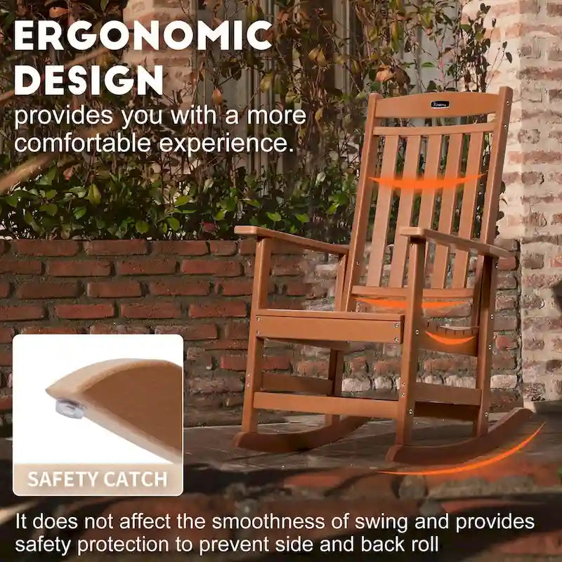 Ensemble de 2 chaises berçantes d'extérieur à dossier haut Vrakae pour tous les temps