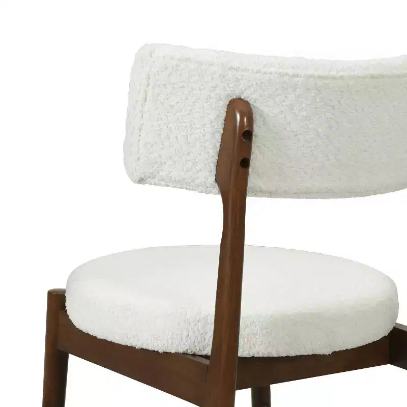 Christopher Knight Home Lumen Chaises de salle à manger modernes en bois d'hévéa et mélange de lin (lot de 2)