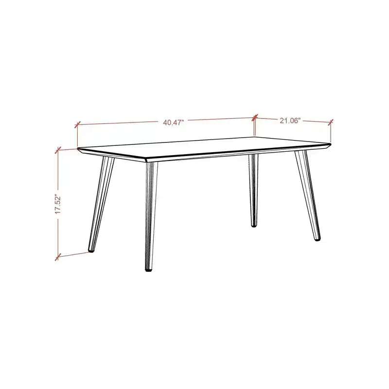 11,81 table basse rectangulaire haute Utopia avec pieds évasés – Manhattan Comfort