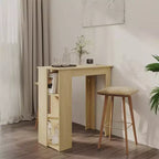 vidaXL Table de bar avec étagère Bois d'ingénierie Salle à manger Cuisine Haute Haute Murale Pièce