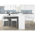Tabouret de comptoir Silver Orchid Forrest en acier inoxydable empilable et entièrement soudé (lot de 2)