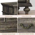 Commode de Ferme à 9 Tiroirs pour Chambre à Coucher, Large Commode Rustique en Bois de 47" avec 9 Tiroirs et Poignées en Métal, Grand Organiseur de Rangement