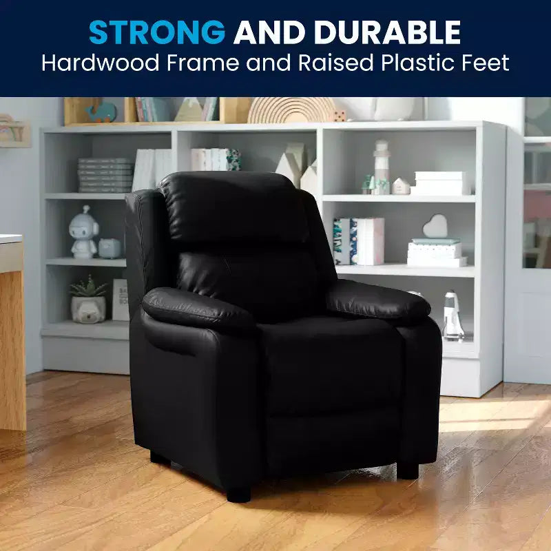 Fauteuil inclinable contemporain Flash Furniture de luxe rembourré pour enfants avec accoudoirs de rangement
