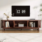 PexFix 66.9 Meuble TV Moderne de Ferme pour TV 75 Pouces, Meuble TV en Bois avec Rangement, Table Console TV pour Salon Chambre, Marron