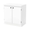 Meuble de rangement de transition HomeStock petit à 2 portes, blanc pur