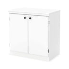 Meuble de rangement de transition HomeStock petit à 2 portes, blanc pur