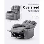 Fauteuil inclinable manuel, canapé inclinable en cuir PU, fauteuil moderne et confortable pour chambre ou salon, fauteuil inclinable en cuir pour adultes