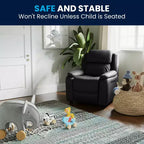 Fauteuil inclinable contemporain Flash Furniture de luxe rembourré pour enfants avec accoudoirs de rangement