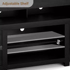Meuble TV de Ferme pour Téléviseur Jusqu'à 80 Pouces, Long Meuble Télé avec 4 Tiroirs de Rangement et 3 Étagères Ouvertes pour Salon, Chambre - Noir