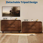 Commode à 6 tiroirs pour chambre à coucher, commode en bois moderne de 120 cm de large avec grand espace de rangement en bois, commode pour salon, couloir