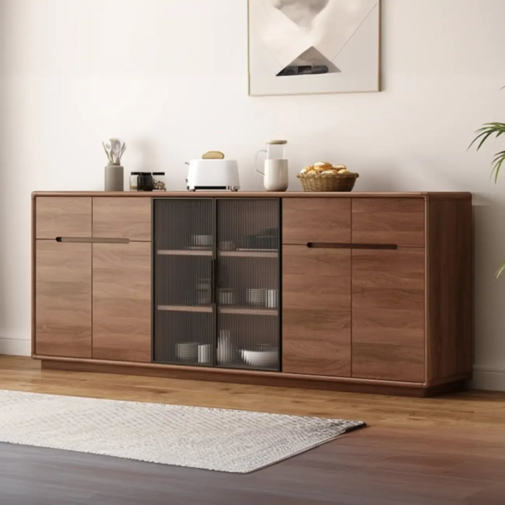 Buffet en bois moderne avec de spacieux placards de rangement